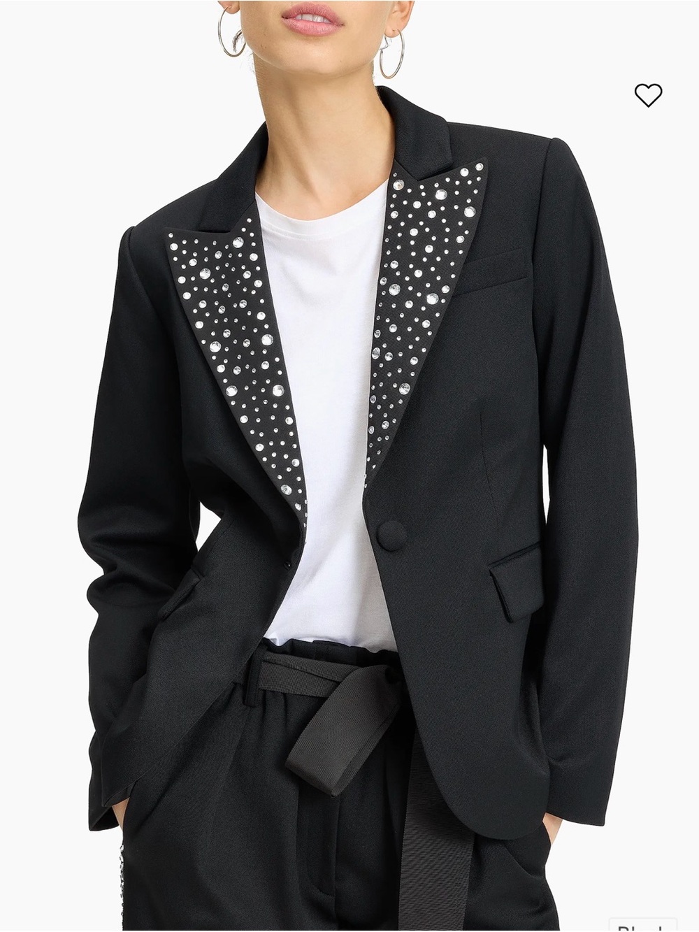 NWT, Kate Spade Avery Mainline Black Embellished Lapel Blazer, Size 12